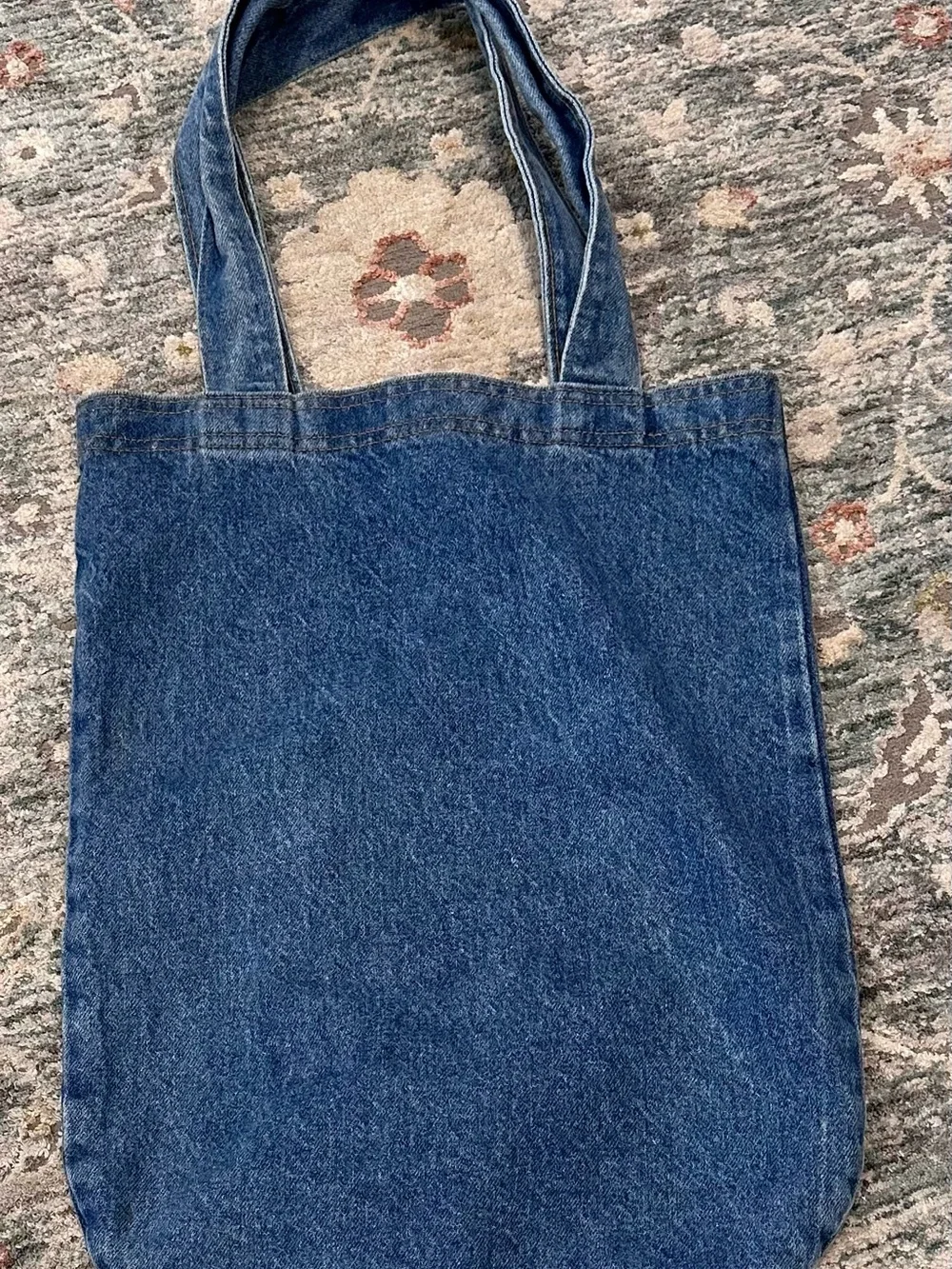 Vintage Mustang Motorcycle Denim Embossed Tote Bag Made in USA Tyco